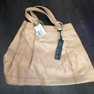 NWT Kenneth Cole Leather Pleating Guilty Tote